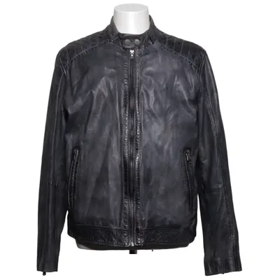 Läderjacka (Grå) från David Moore Bomull, Skinn, Polyester