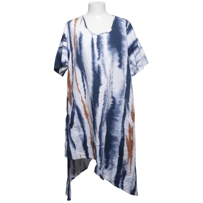 Jurk (Wit, Blauw, Bruin) van Kekoo Design Katoen