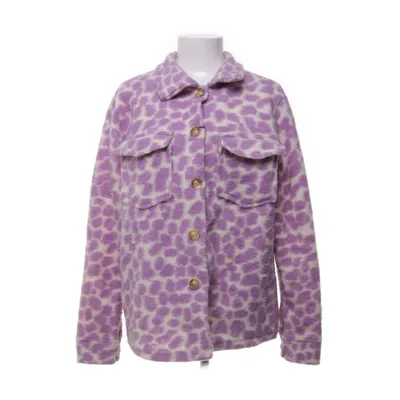 Overshirt (White, Purple) Wool, Viscose