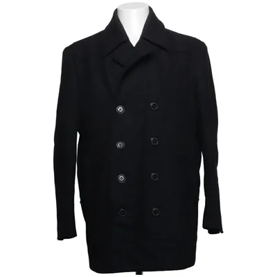 Pea coat (Black) from Solid Jeans Polyester, Wool