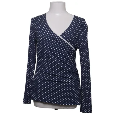 Wrap blouse (Blue, White) from Prêt Elastane, Viscose