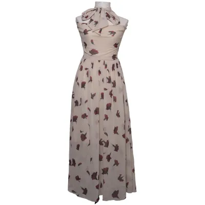 Halterneck dress (Beige, Red, Multicolored) from Ganni Polyamide
