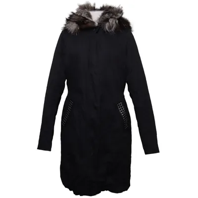 Winterjas (Zwart) van Alexandra Collection Vossenbont
