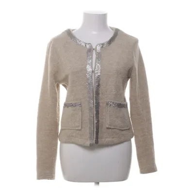 Cardigan (Beige, Silver) from Saint Tropez Acrylic, Polyester, Wool