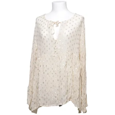 Sløjfebluse (Beige, Sølv) fra Karen by Simonsen Metallfiber, Viscose