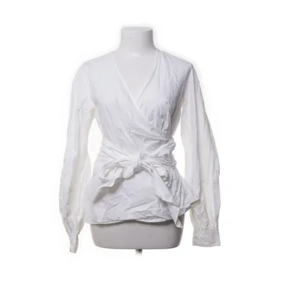 Wikkelblouse (Wit) van Ganni Katoen