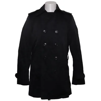 Trench-coat (Noir) de H&M Man Coton, Polyamide, Polyester
