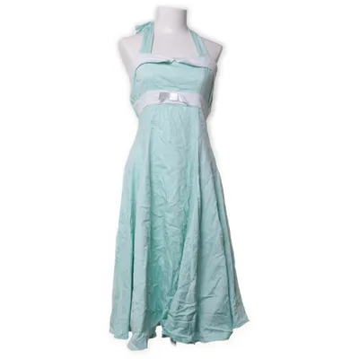 Halterneckklänning (Blå, Vit) från Collectif Bomull, Elastan