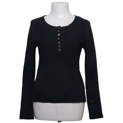 Henley shirt (Zwart) van Milieu Katoen, Elastaan