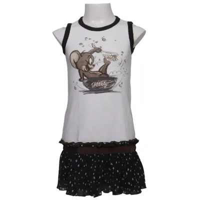 Dress (White, Black, Multicolored) from Monnalisa Elastane, Polyamide, Viscose