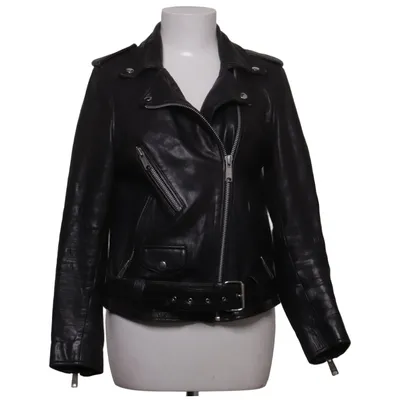 Bikerjakke (Sort) fra Raiine Elastan, Læder, Polyester