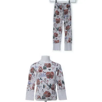 Kerstkleding (Wit, Meerkleurig) van Polarn O. Pyret Organisch katoen, Elastaan