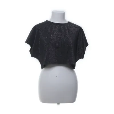 Crop top (Black, Silver) from Hannalicious x NA-KD Elastane, Metallic fiber, Polyamide
