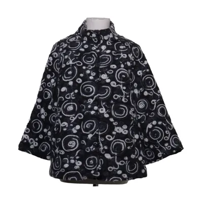 Jacket (Black, White) from Remix Acrylic, Cotton, Polyester, Wool