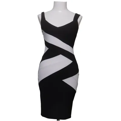 Kjole (Sort, Hvid) fra Mim Elastan, Polyester