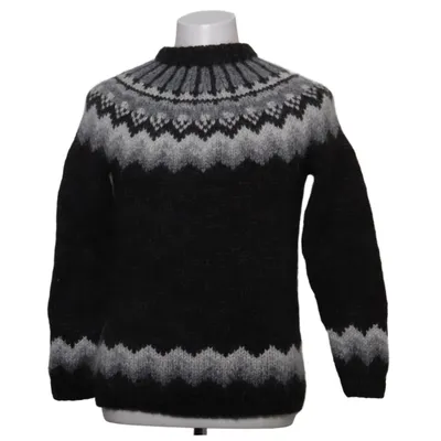 Sweater (Gray, Black) from The Handknitting Association of Iceland