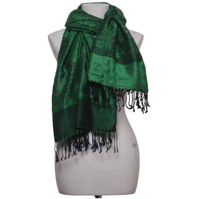 Schal (Grün, Schwarz) von Cashmere Kaschmir, Seide