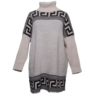 Turtleneck (Beige, Sort) fra Tippy Akryl, Uld