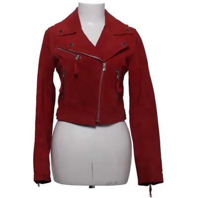 Veste de motard (Rouge) de Raggirl Cuir, Polyester