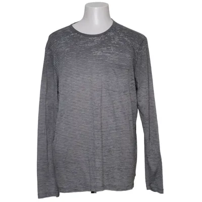 T-shirt à manches longues (Gris, Blanc) de John Varvatos Coton, Polyester