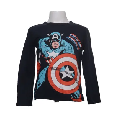 Langærmet t-shirt (Blå, Flerfarvet) fra H&M x Marvel Bomuld