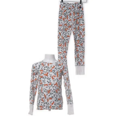 Pyjamas (Vit, Flerfärgad) från Polarn O. Pyret Elastan, Ekologisk bomull
