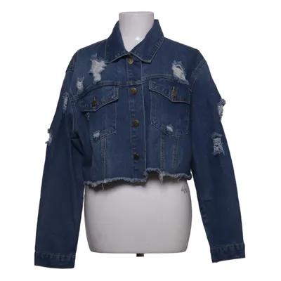Denimjakke (Blå) fra Shein Bomuld, Polyester