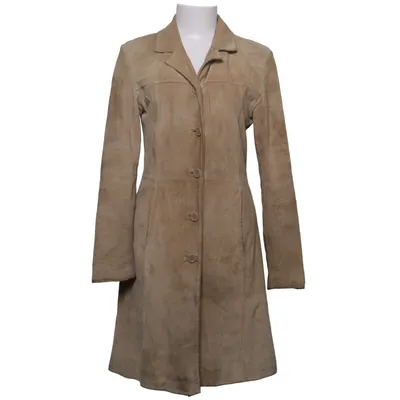 Leren jas (Beige) van Prestige Leer, Polyester