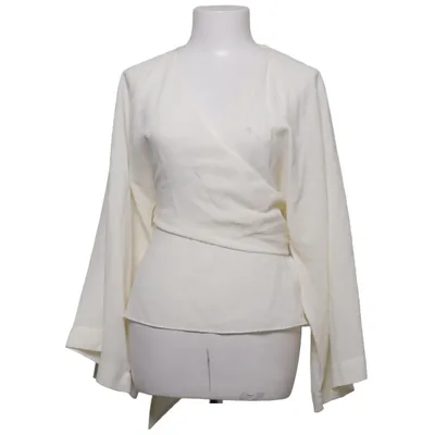 Blouse portefeuille (Blanc) de Zara Viscose, Laine