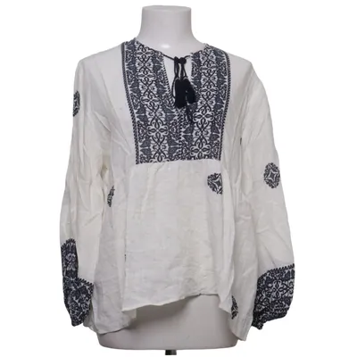 Blouse (Blanc, Noir) de Zara Coton, Viscose