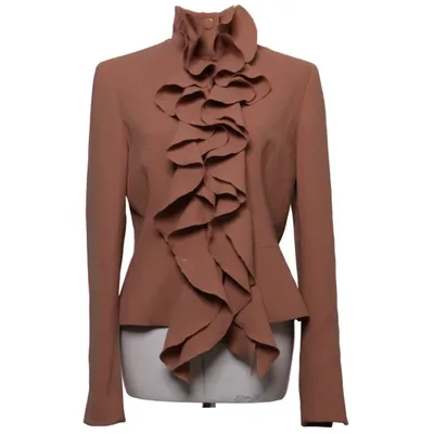Blouse (Brown) from Gai Mattiolo Acetate, Cupro, Wool
