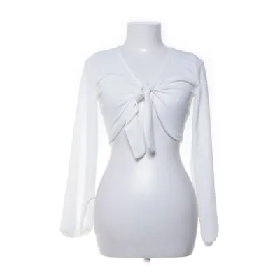 Crop top (White) from Boohoo Elastane, Polyester