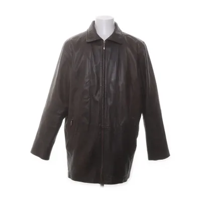 Leather jacket (Brown) from Saki Polyester, Leather