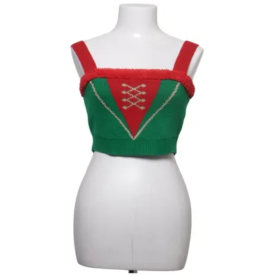 Crop top (Grön, Röd) från No Boundaries Akryl, Återvunnen polyester