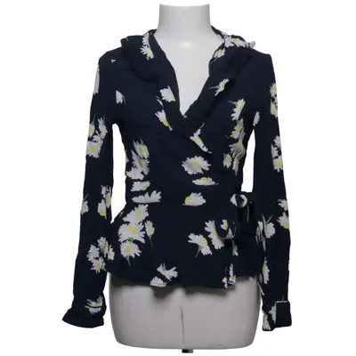 Blouse portefeuille (Bleu, Blanc, Jaune) de Ganni Viscose