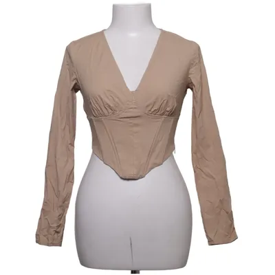 Crop top (Beige) från Bershka Bomull, Elastan