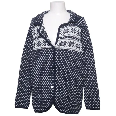 Cardigan (Blue, White) from Fiora Blue Acrylic, Cotton