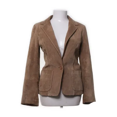 Læderblazer (Brun) fra Hollies Læder, Polyester, Ruskind