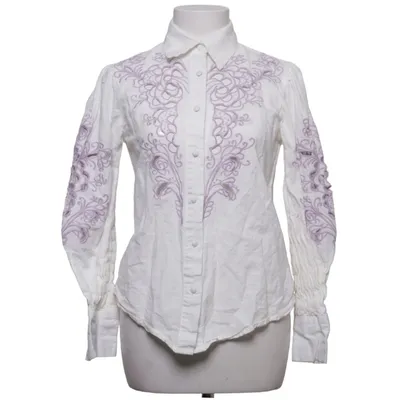 Shirt (White, Purple) from Love Lolita Cotton, Linen