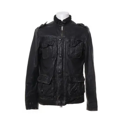 Läderjacka (Svart) från Jack & Jones Vintage Denim Bomull, Skinn