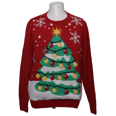 Julesweater (Rød, Flerfarvet) fra Livergy Akryl, Bomuld