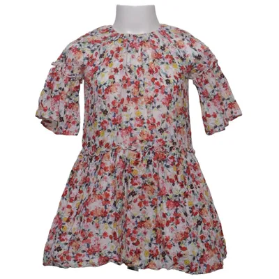Jurk (Wit, Meerkleurig) van Zara Girls Casual Collection Katoen