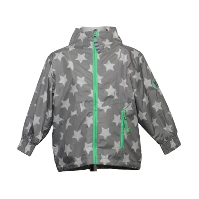 Regenjack (Grijs, Wit, Groen) van Racoon Katoen, Polyester