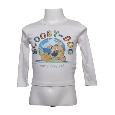 Langærmet t-shirt (Hvid, Flerfarvet) fra Scooby-Doo Elastan, Polyester