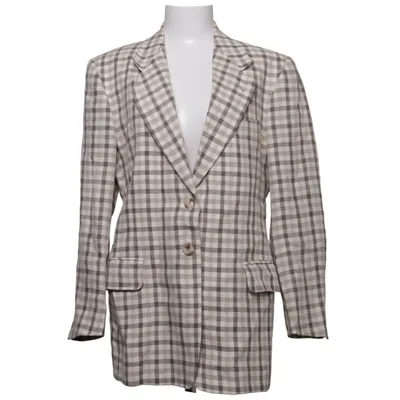 Blazer (Beige, Marron) de Nino Danieli Acétate, Cupro, Lin