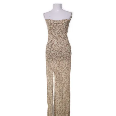 Maxikjole (Gul, Brun, Beige) fra Adoore Polyester