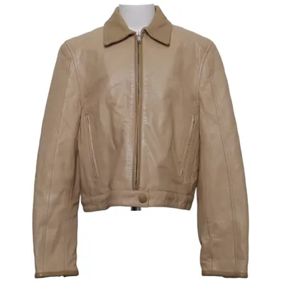Leather jacket (Beige) from DKNY Leather, Polyester