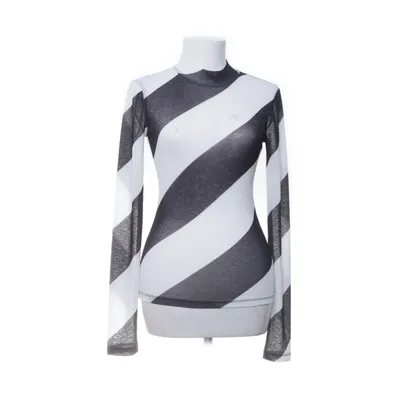 Lange mouwen shirt (Wit, Zwart) van H&M Trend Polyester