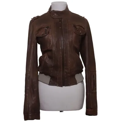 Veste en cuir (Marron) Coton, Polyester, Cuir