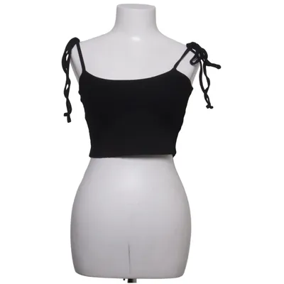Crop top (Zwart) van Anika Teller x NA-KD Katoen, Elastaan